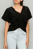 Crinkled Front Knot Top