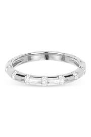  Pave-diamond Stripe-band Ring