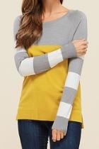  Blocked Ivory/mustard Sweater