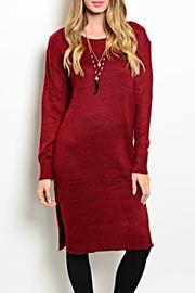  Long Bordeaux Sweater Dress