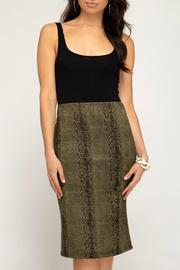  Snakeskin Suede Midi Skirt