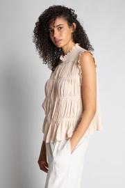  High-neck Gathered Blouse
