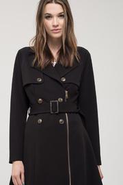  Plus Size Black Knit Trench Coat