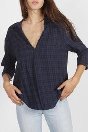  Plaid V-neck Blouse