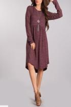  Striped Long Sleeve Dress