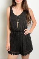  Charcoal Scalloped Romper