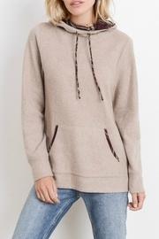  Brushed Plaid Contrast Hoodie Pullover