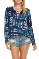  Tie Dye Lace-up Tunic