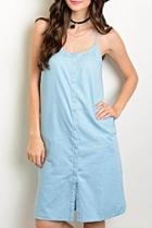  Button Front Denim Dress