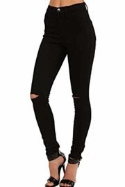  High-waisted Slit-knee Jean