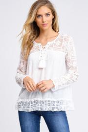  Lace Boho Tie Up Blouse
