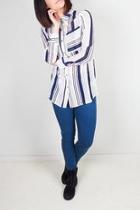  Blue Striped Blouse