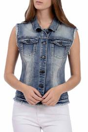  Cardinal Denim Vest W Lace Back