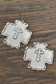  Western-antique Silver-cross Earrings