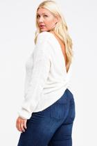  Plus Size Twisted Knot Back Sweater