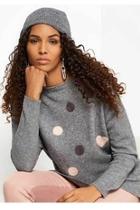  Heart/dot Plush Sweater