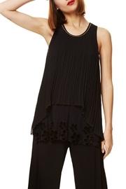  Black Accordian-detailed Top