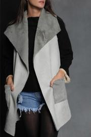  Valerie Suede & Knit Long Vest W Pocket