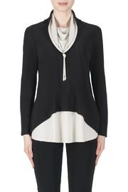  Contrast Layered Cowl Neck Tunic