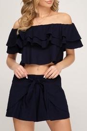  Off-the-shoulder Linen Top
