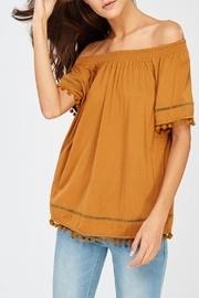  Off-the-shoulder Pom Blouse