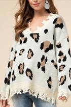  Distressed Leopard Sweater