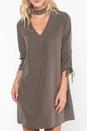  V Neck Mocha Dress