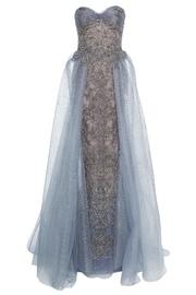  Beaded Strapless Gown