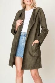  Suede Hooded Blazer-coat