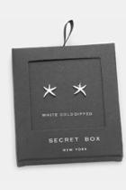  Secret-box - White-gold-dipped-star Studs