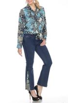  Sophie Snake Print Tie Bottom Blouse