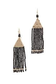  Triangle-black Beaded Earrings