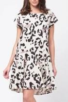  Leopard Print Linen Dress