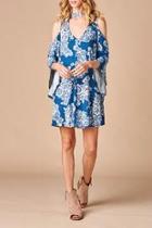  Cold Shoulder Mock Neck Dress
