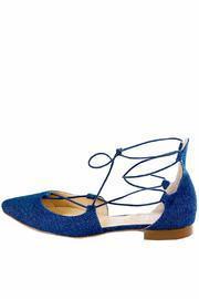  Denim Corset-lace Flat