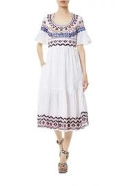  Stitchwork Midi Dress