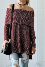  Off-shoulder Maroon Top