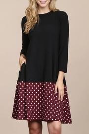  Polka-dot-contrast Pocket Dress
