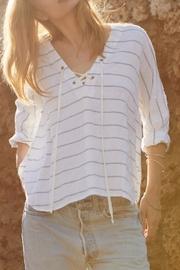  Lily Lace-up Striped Shirt