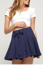  Skater Skirt With Waist Sash