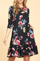  Ruffled/floral Pocket Dress