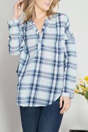  Plaid Top Pin Tucking