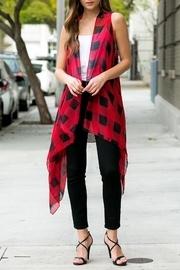  Plaid-open-front Cardigan