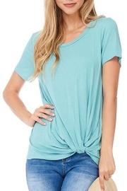  Aqua Front-knot Top