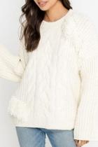  Cable-knit Fringe Sweater