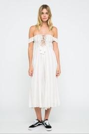  Stripe Off-shoulder Jumpsuit