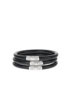  Black All Weather Serenity Bangles - Silver Bead