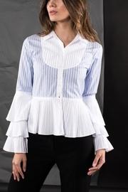  Stripes Ruffle Blouse