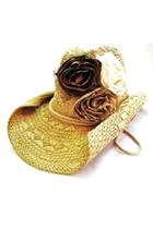  Fabric-rosette Cowgirl Hat