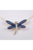  Sapphire Dragonfly Necklace Cluster Pendant Yellow Gold 17 Chain Something Blue